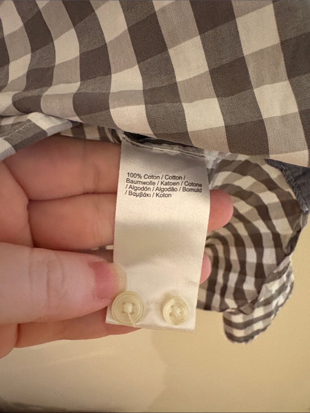 Lacoste Men's Gray & White Checked Button-Down Shirt Size 42 (large) - Picture 6 of 7